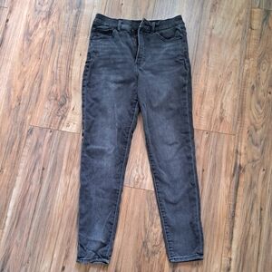 Express Skinny high rise faded black jeans
